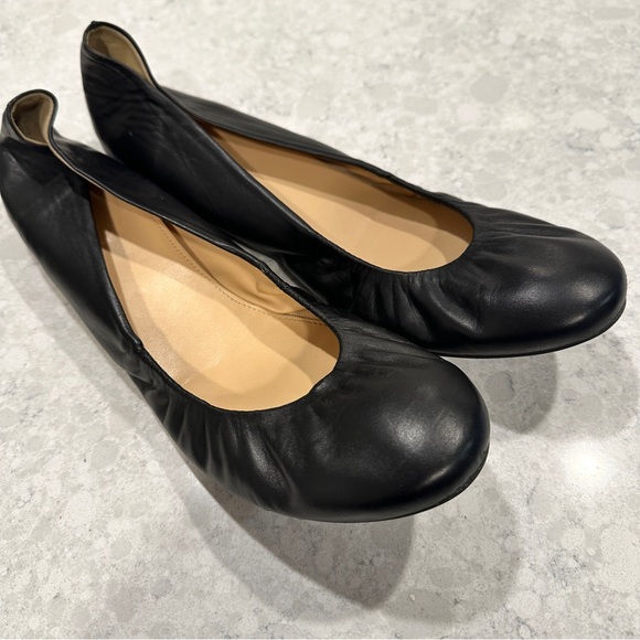 J. Crew Black Leather Flats - Picture 1 of 3